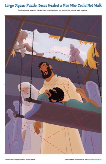 Large Jigsaw Puzzle for Jesus Healed a Man Who Could Not Walk
