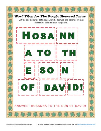 Word Tiles for The People Honored Jesus