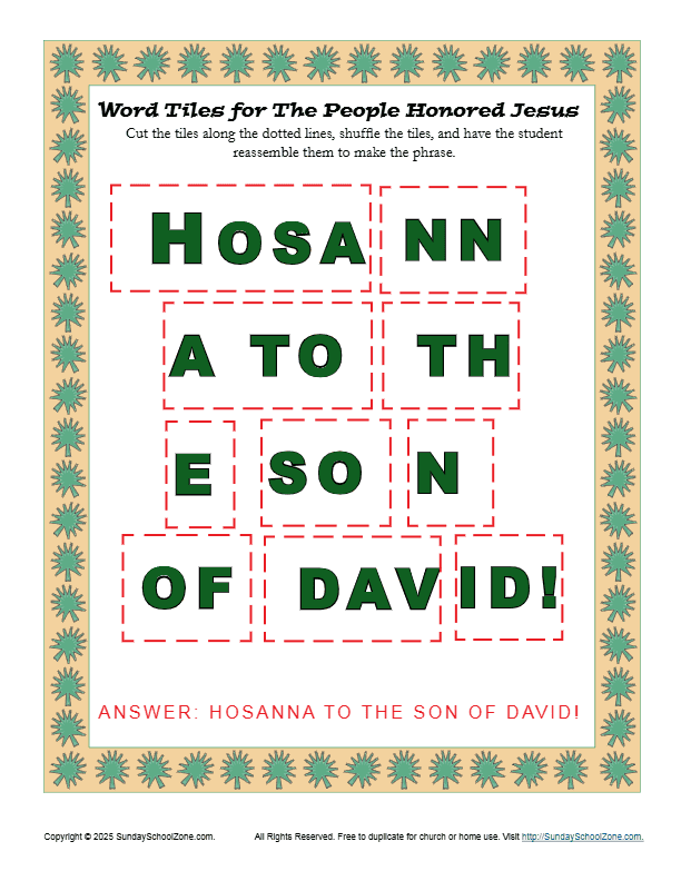 Word Tiles for The People Honored Jesus