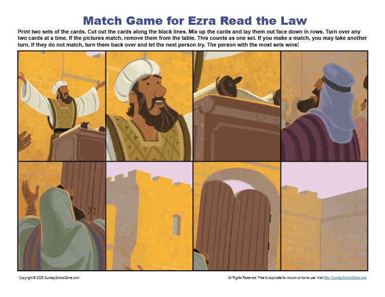 Match Game for Ezra Read the Law