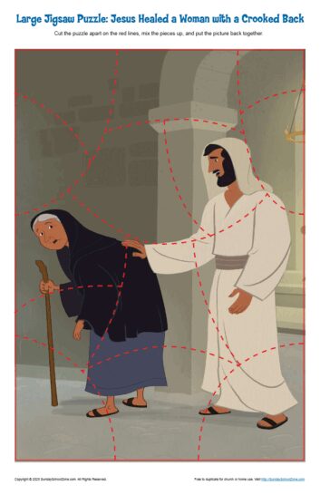 Large Jigsaw Puzzle Jesus Healed a Woman with a Crooked Back