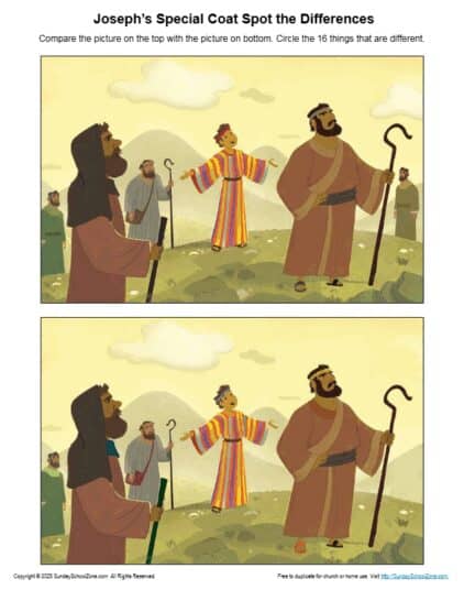 Joseph’s Special Coat Spot the Differences