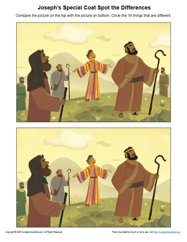 Joseph’s Special Coat Spot the Differences