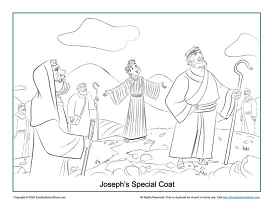 Coloring Page for Joseph's Special Coat